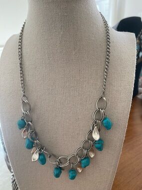 Turquoise Stone Dangle Necklace - Women Jewelry
